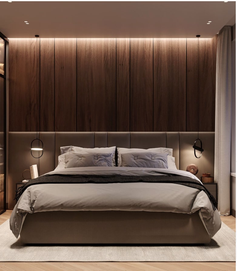 سرير كابتونيه بني,brown bed