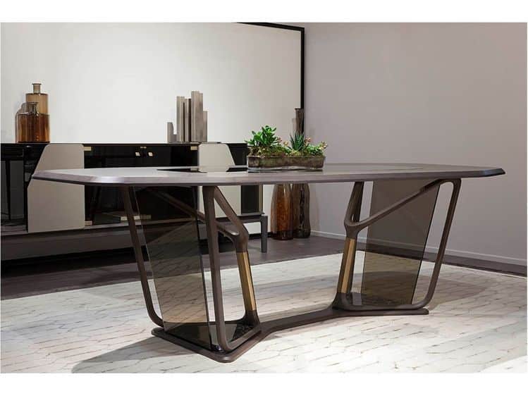ترابيزة سفرة استانلس modern metal dining table design