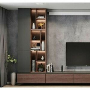 Sleek tv units new design cairo with modern details