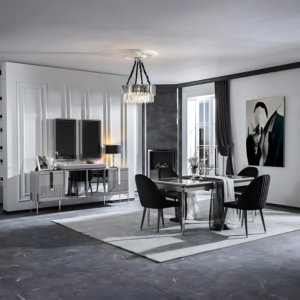 Sleek comfortable dining rooms with modern details